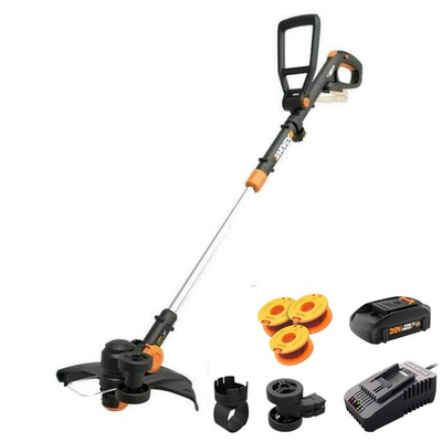 #ad WORX WG170.2 GT 20V PowerShare CordlessTrimmer Edger 60 min quick charger $124.99