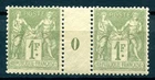 France-Michel 67 II Pair with Print Year (Yvert 82 mil. 0) unused*/MH signé