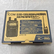 ICOM IC-R6 Wideband Receiver IC-R6 Black Compact Radio Scanner w/ Accessories