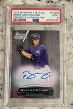2022 Bowman Sterling Prospects Autographs Benny Montgomery PSA 9