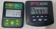 Lot Of Handheld Video Games Pocket Bicycle Solitaire - Radica Video Blackjack 21