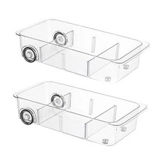 RollOut Refrigerator Drawer Organizer and Storage Clear Design with 2pack