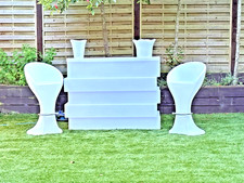 Illuminated Colour changing LED waterproof Bar +Stools + Ice & Champagne Bucket