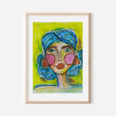 Muse Era Boho Chic 9x12 Expressionist Original Painting Paper Abstract Fine Art