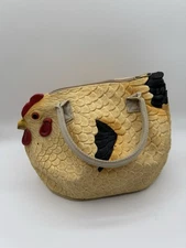 Rubber Chicken Purse Hen Bag Handbag Beige Two Handle Realistic Pet Chicken Fun