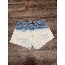 Levi's Upcycled Shorts Ombre Distressed Denim Shorts with Studded Pockets