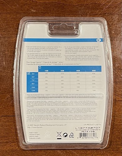 New HP Photosmart SD Card 2GB L1877A#707 - Picture 2 of 2