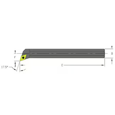 Ultra-Dex Usa 957-000-252 Indexable Boring Bar, S06k Sdqcr2, 5 In L, High Speed
