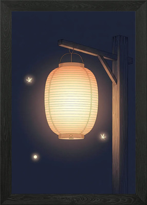 Minimalistische Anime Laterne Wandbild - Gerahmtes Wandbild Poster Leinwanddruck Bild