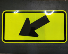 Left Downward Arrow Traffic Sign 24" x 12" Aluminum High Intensity Prismatic