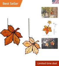 Vibrant Maple Leaves Suncatcher - Handcrafted Stained Glass Window Hanging