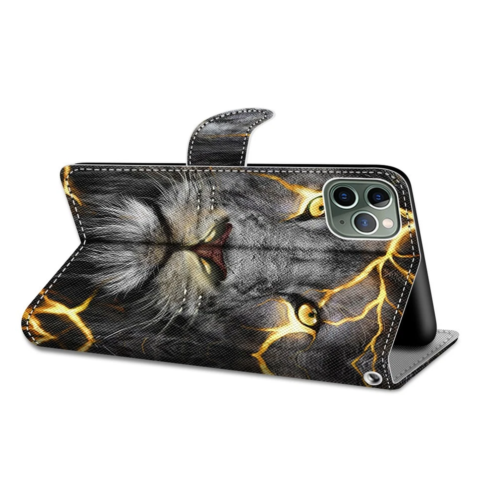 Flip Lion Wallet Cover Case For S25 S24 17 16 Xiaomi OPPO Redmi Motorola Realme - Image 3 of 4