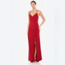 Adrianna Papell Striking Red Maxi Dress