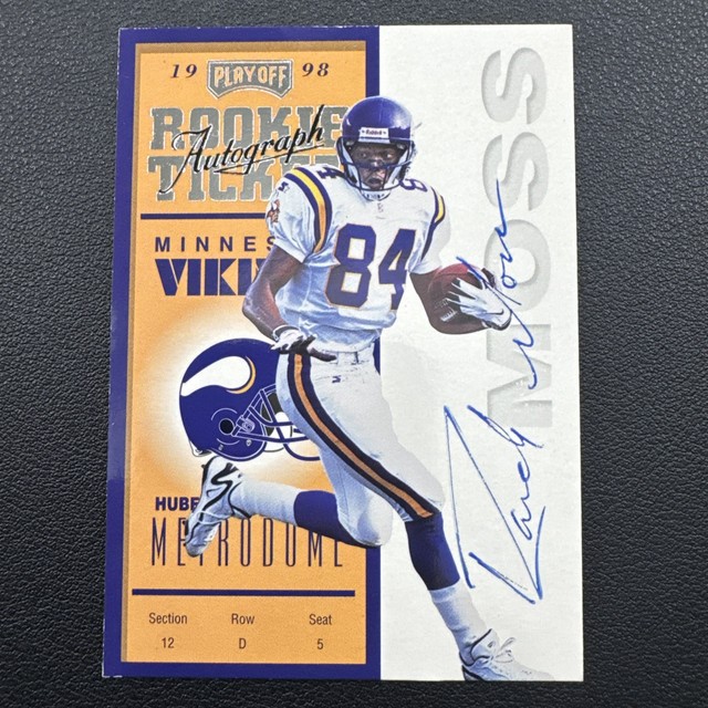 Randy Moss 1998 Playoff Contenders Rookie Ticket Autographs