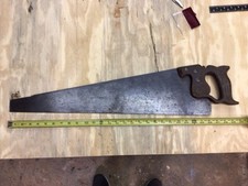 H Disston & Sons Vintage 26โ Hand Saw Ornate Grip Made In The USA