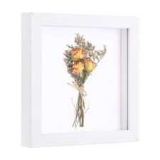7x7 Inch Shadow Box Display Frame, 2cm Deep Photo Shadow Box, White