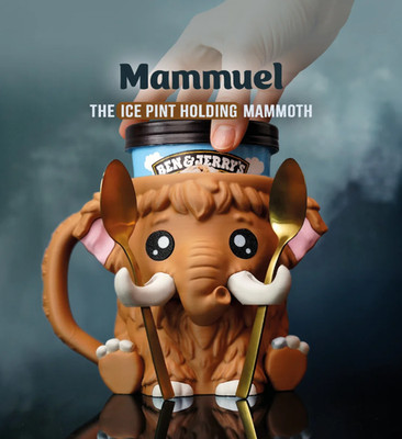 Mammuel Mammoth Ice Cream Pint Holder - 3D Printed Cozy - Fits Ben & Jerry s