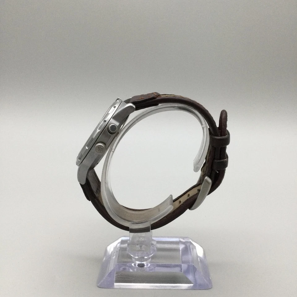 Reloj Columbia Hombre 38mm Tono Plateado Fecha 50M Correa Lona CL-1090 Batería Nueva Foto 3 de 4