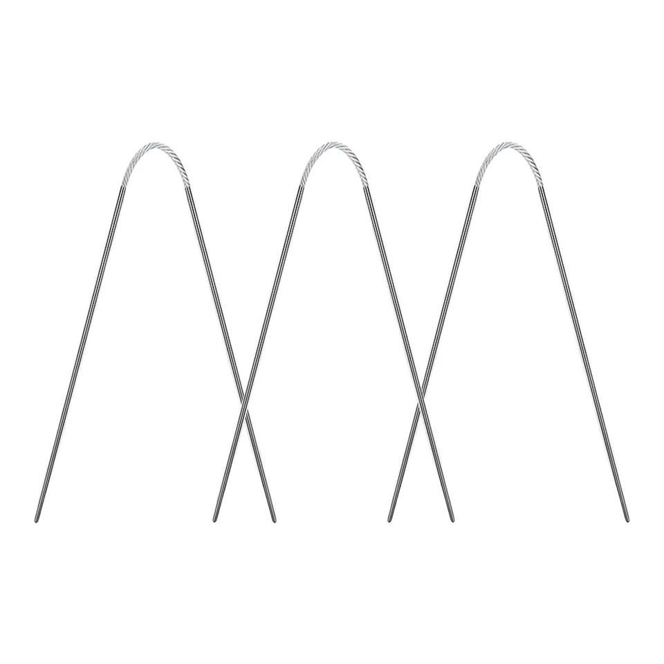 3 Pièces Aiguilles Circulaires Tricot Ensemble Aiguilles Câbles Métal Manche - Photo 1/1