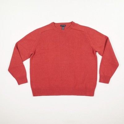 LAND'S END Herren Pullover Gr. XXL rot Strickpullover Langarm Rundhals Baumwolle