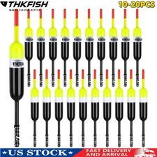 10PCS Fishing Floats Bobbers Balsa Wood Floats Oval Stick Spring Floats Slip US