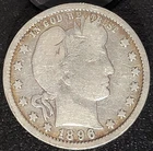 1896 P Philadelphia Mint Barber Quarter Nice Mid Grade Coin