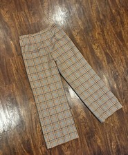 Vintage plaid wide leg pants handmade size large equivalent