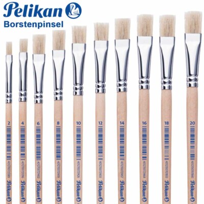 Pelikan Borstenpinsel 613F Schulpinsel Malpinsel Flächenpinsel Tuschpinsel Hobby
