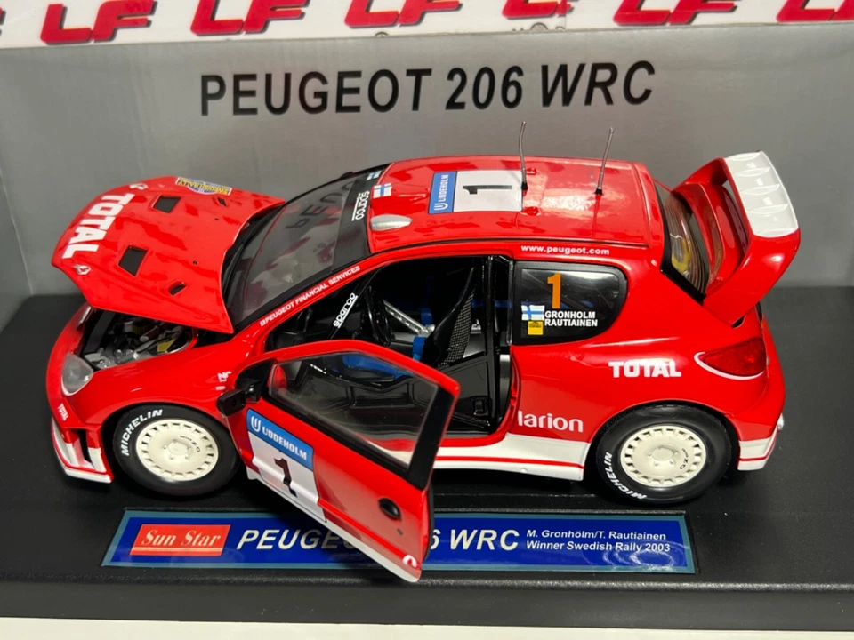 1:18 Peugeot 206 WRC Winner Swedish Rally 2003 - SunStar - Immagine 4 di 4