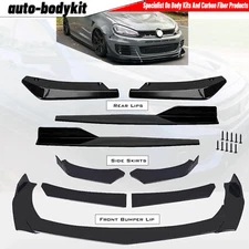 Glossy Black Front Bumper Lip Splitter Lower Spoiler Body Kit For Volkswagen