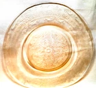 Vnt  Macbeth Evans Yellow Depression Glass Stippled Rose Band Luncheon 8" Plate