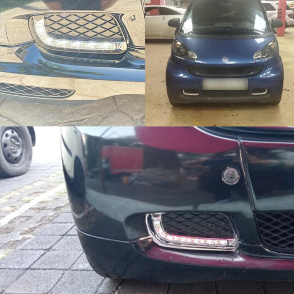 Pair LED DRL Daytime Running Lights Fog Lamps For Benz Smart Fortwo 2008-2011 - Image 4 of 4