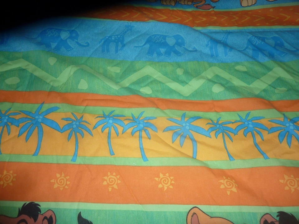 De Colección Años 90 Disney El Rey León Simba’s Pride Hoja Plana Completa Verde Azul Rayas C3 Foto 3 de 3