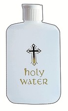 HOLY WATER BOTTLE WITH GOLD CROSS-BOTELLA DE AGUA BENDITA CON CRUZ DE ORO 4 FL.