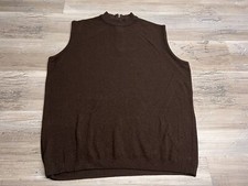 Vintage 60s Mockneck Sleeveless Sweater Sz L Mod Beatnik Academia Lady Fairfield