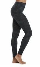 SPANX Camo Leggings Black Gray SZ Large Full Length