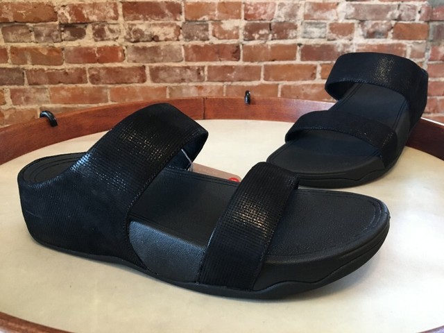 fitflop lulu slide black leather