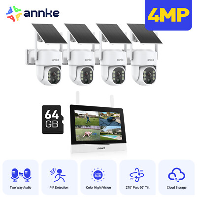ANNKE WLAN 4MP Überwachungskamera 7'' Monitor 2-Wege-Audio NVR Farbnachtsicht