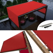 ColourTree Waterproof Pergola Sun Shade Cover Replacement Canopy w/ Rods, Red