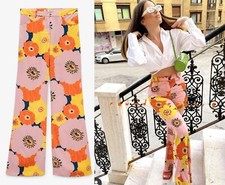 NWT ZARA FLORAL PRINT FLARE PANT SS21 MEDIUM