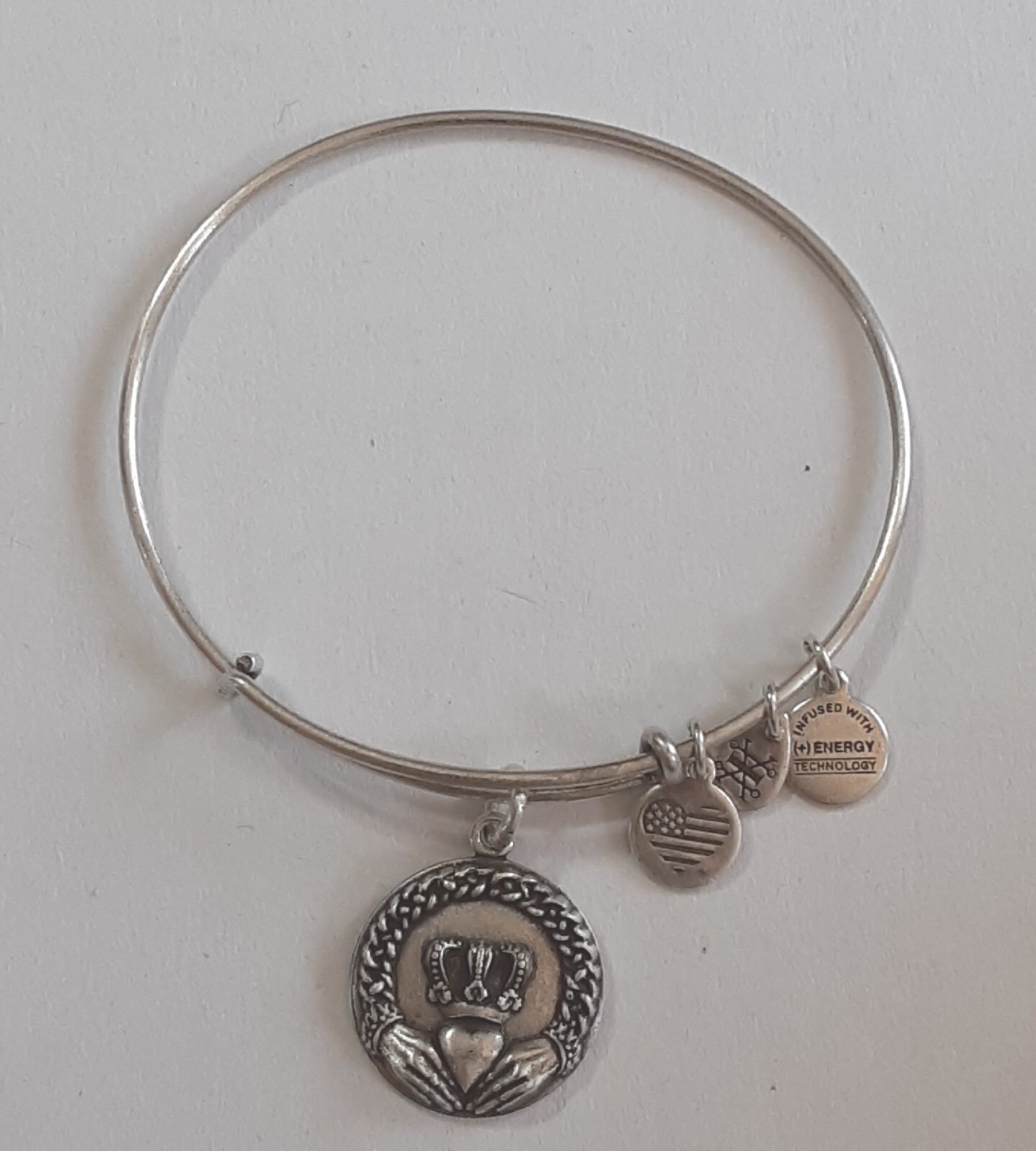 Alex and Ani Claddagh Heart Silver Tone Bracelet