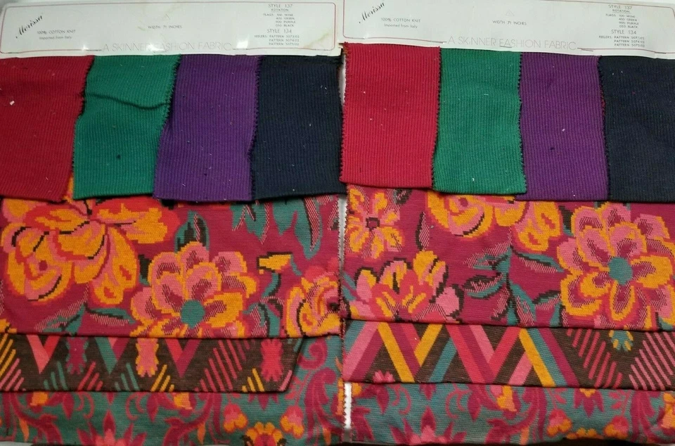 Springs Industries Salesman Samples Italy Import Merissa 1985 100% Cotton Knit - Image 3 of 4