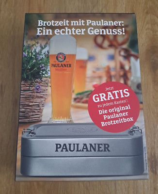 Original Paulaner Brotzeitbox Lunchbox Blechdose Aluminium Neu & OVP