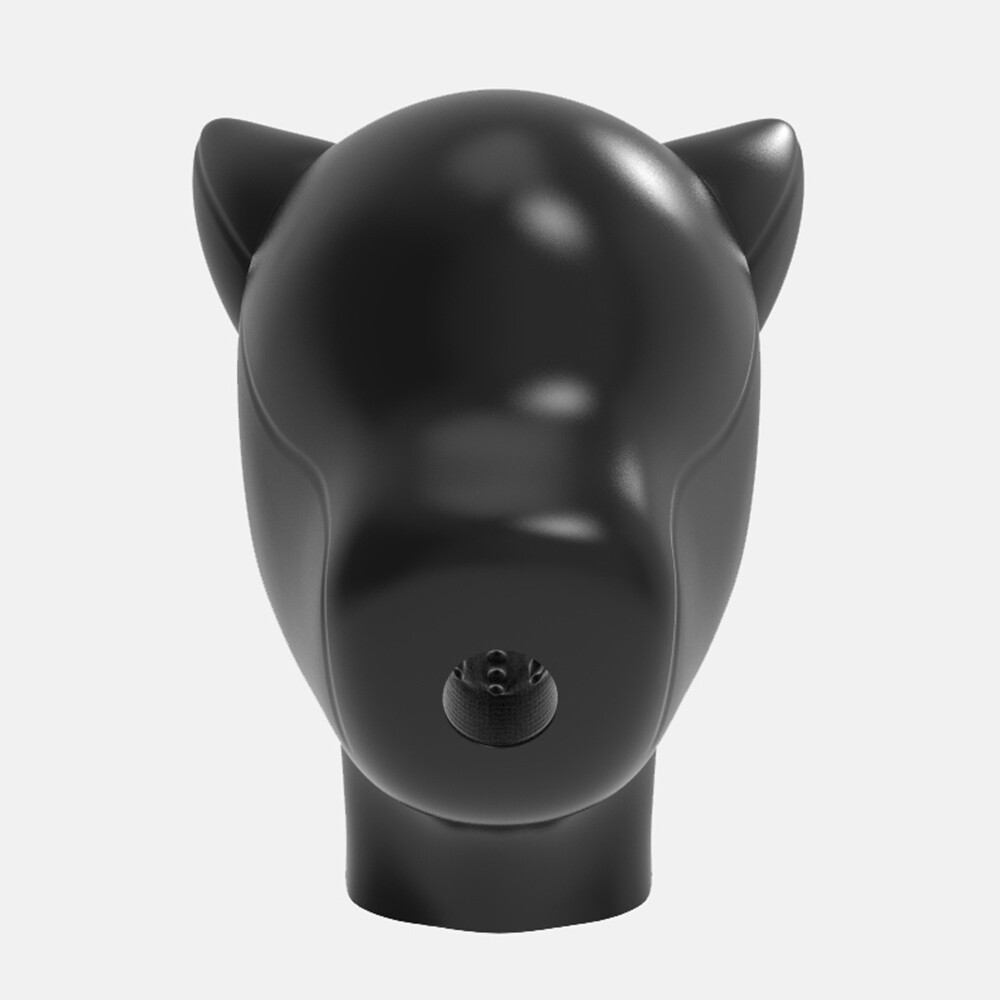 FURRJOI Silicone Black BDSM Dog Drone Mask Hood With Tube Gay