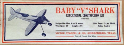 Stanzel BABY V-SHARK PLAN + PARTS PATTERNS to Build 20'' UC Racer Model Airplane 