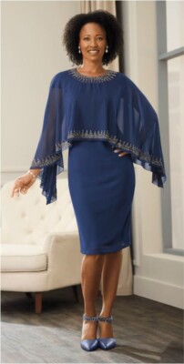 16W PLUS Ashro Navy Blue Formal Wedding Party Vita Embellished Cape Jacket Dress | eBay 16W PLUS Ashro Navy Blue Formal Wedding Party Vita Embellished Cape Jacket Dress | eBay