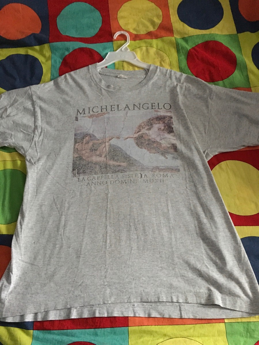 vintage michelangelo sistine chapel art tee shirt xl 24x28 | eBay