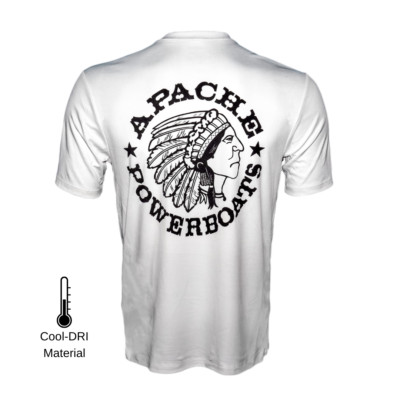 Apache Powerboats Performance Monochromatic Logo Tee | White/Black