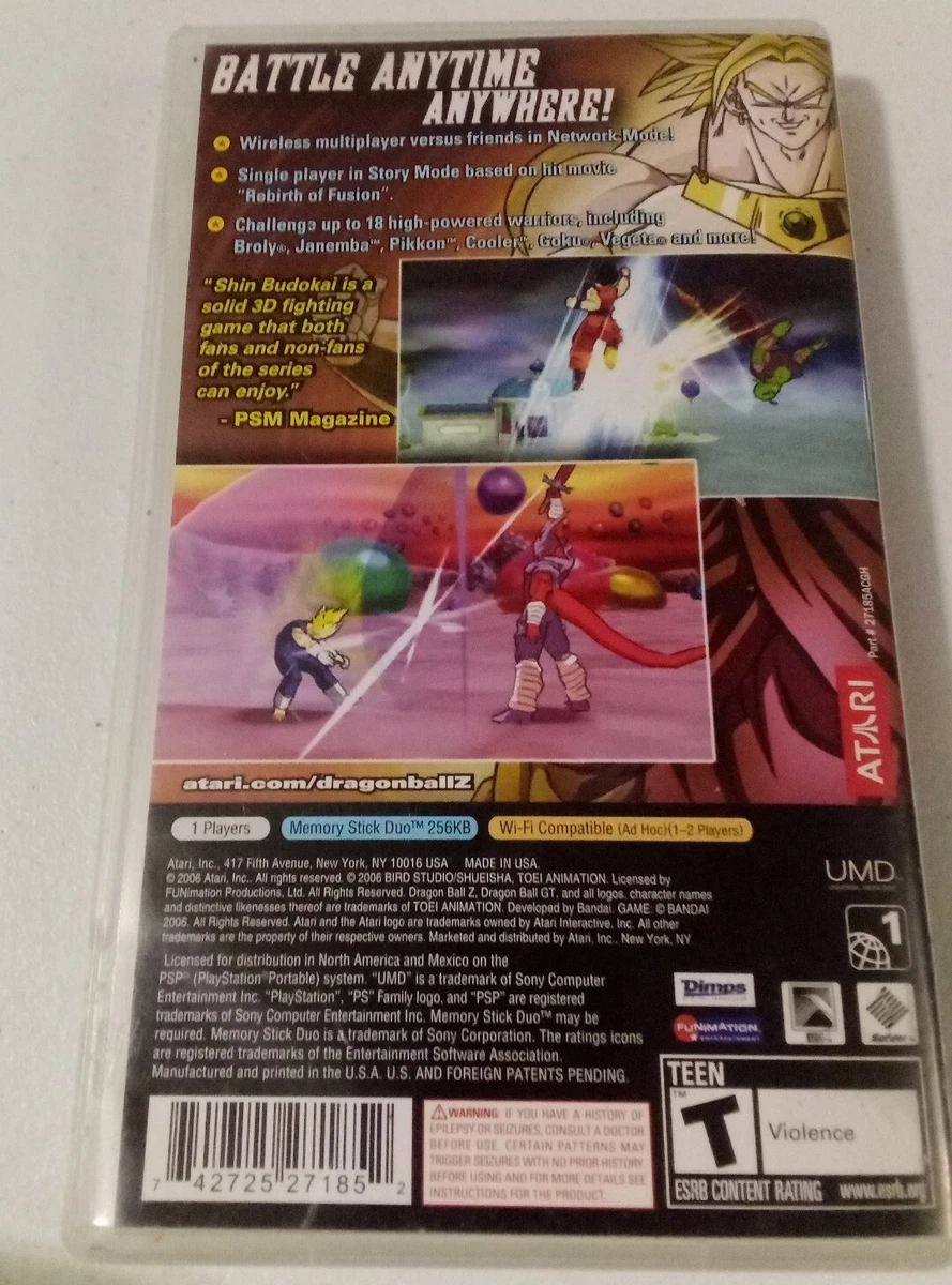 Dragon Ball Z Shin Budokai Greatest Hits PSP Playstation Portable *Case Only!*