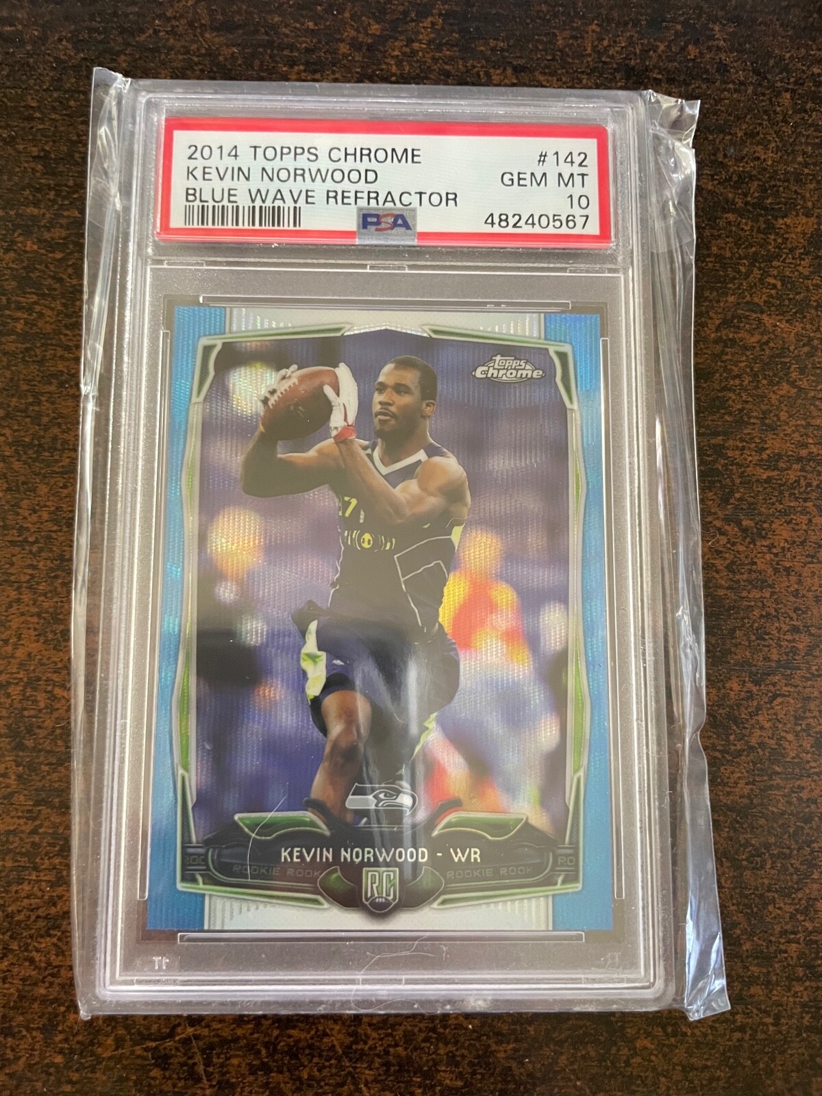Kevin Norwood Topps Chrome #142 Blue Wave Refractor